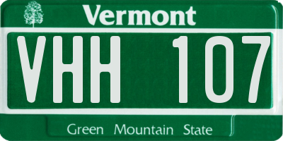 VT license plate VHH107