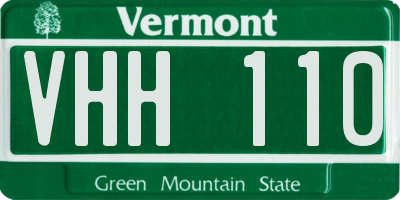 VT license plate VHH110
