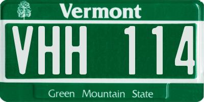 VT license plate VHH114