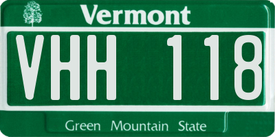 VT license plate VHH118
