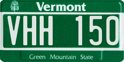 VT license plate VHH150