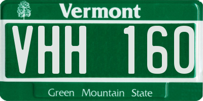VT license plate VHH160