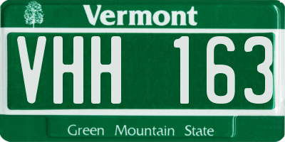VT license plate VHH163