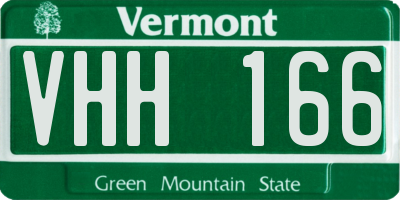 VT license plate VHH166