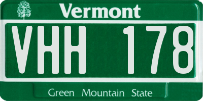 VT license plate VHH178