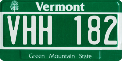 VT license plate VHH182