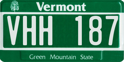 VT license plate VHH187