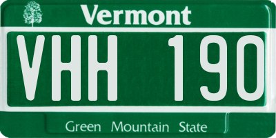 VT license plate VHH190