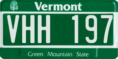 VT license plate VHH197