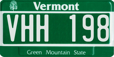 VT license plate VHH198