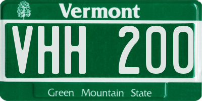 VT license plate VHH200