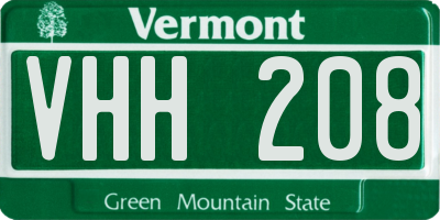VT license plate VHH208