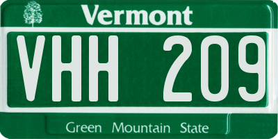 VT license plate VHH209