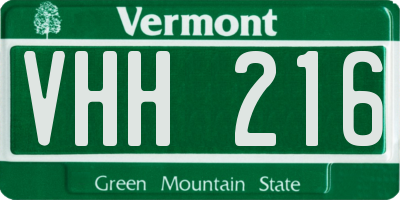 VT license plate VHH216