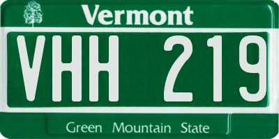 VT license plate VHH219