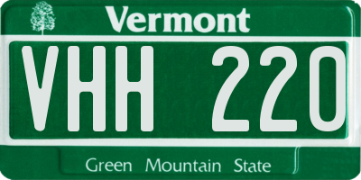 VT license plate VHH220