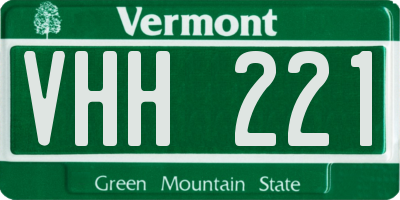 VT license plate VHH221