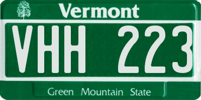 VT license plate VHH223