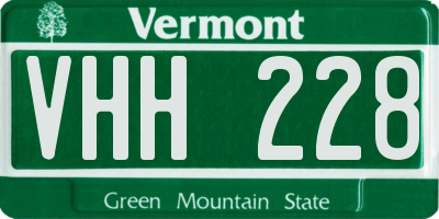 VT license plate VHH228