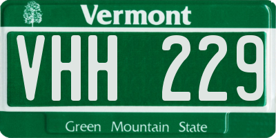 VT license plate VHH229