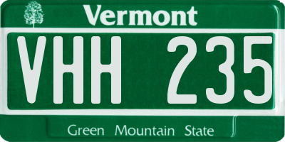 VT license plate VHH235