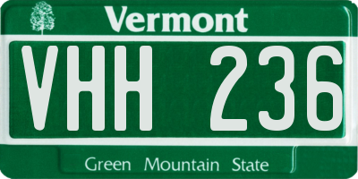 VT license plate VHH236