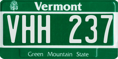 VT license plate VHH237