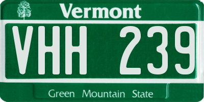 VT license plate VHH239