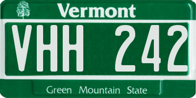 VT license plate VHH242