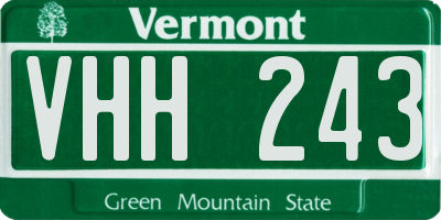 VT license plate VHH243