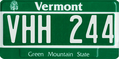VT license plate VHH244
