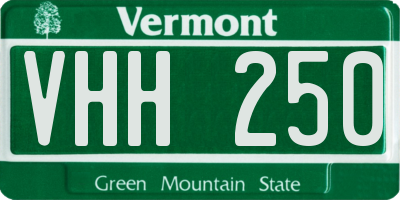 VT license plate VHH250