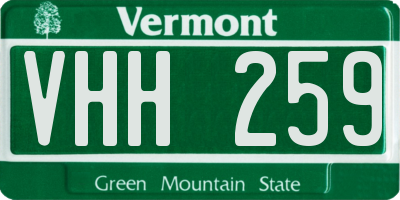 VT license plate VHH259