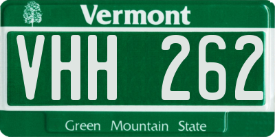 VT license plate VHH262
