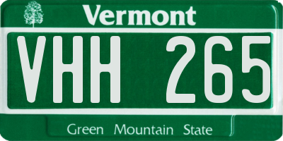 VT license plate VHH265