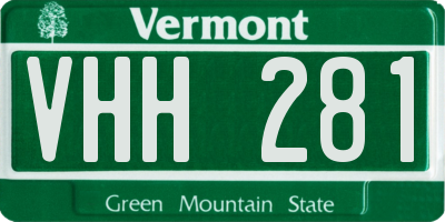VT license plate VHH281