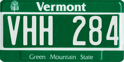 VT license plate VHH284