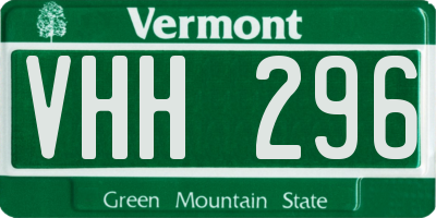 VT license plate VHH296