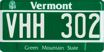 VT license plate VHH302