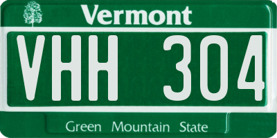 VT license plate VHH304
