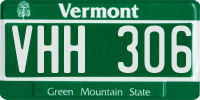 VT license plate VHH306