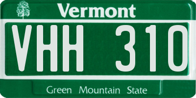 VT license plate VHH310