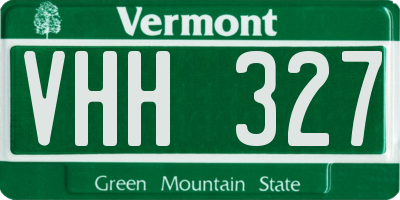 VT license plate VHH327