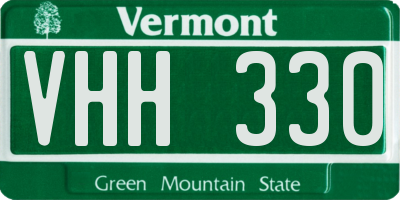 VT license plate VHH330