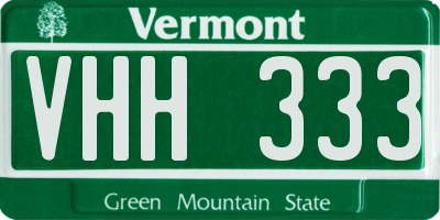 VT license plate VHH333