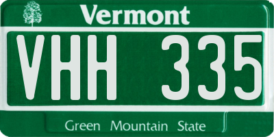 VT license plate VHH335