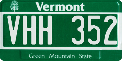 VT license plate VHH352