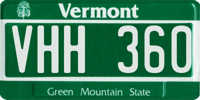VT license plate VHH360