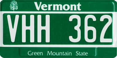 VT license plate VHH362