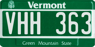 VT license plate VHH363